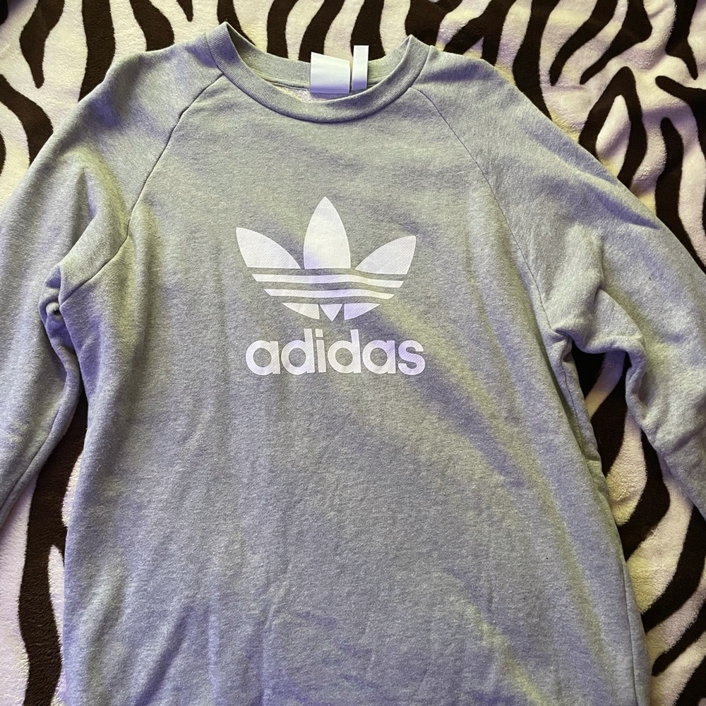 Men’s Medium Gray Adidas Crewneck Pullover